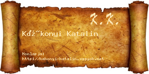 Kákonyi Katalin névjegykártya